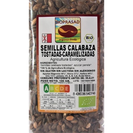 SEMILLAS DE CALABAZA CARAMELIZADAS 100 GR.